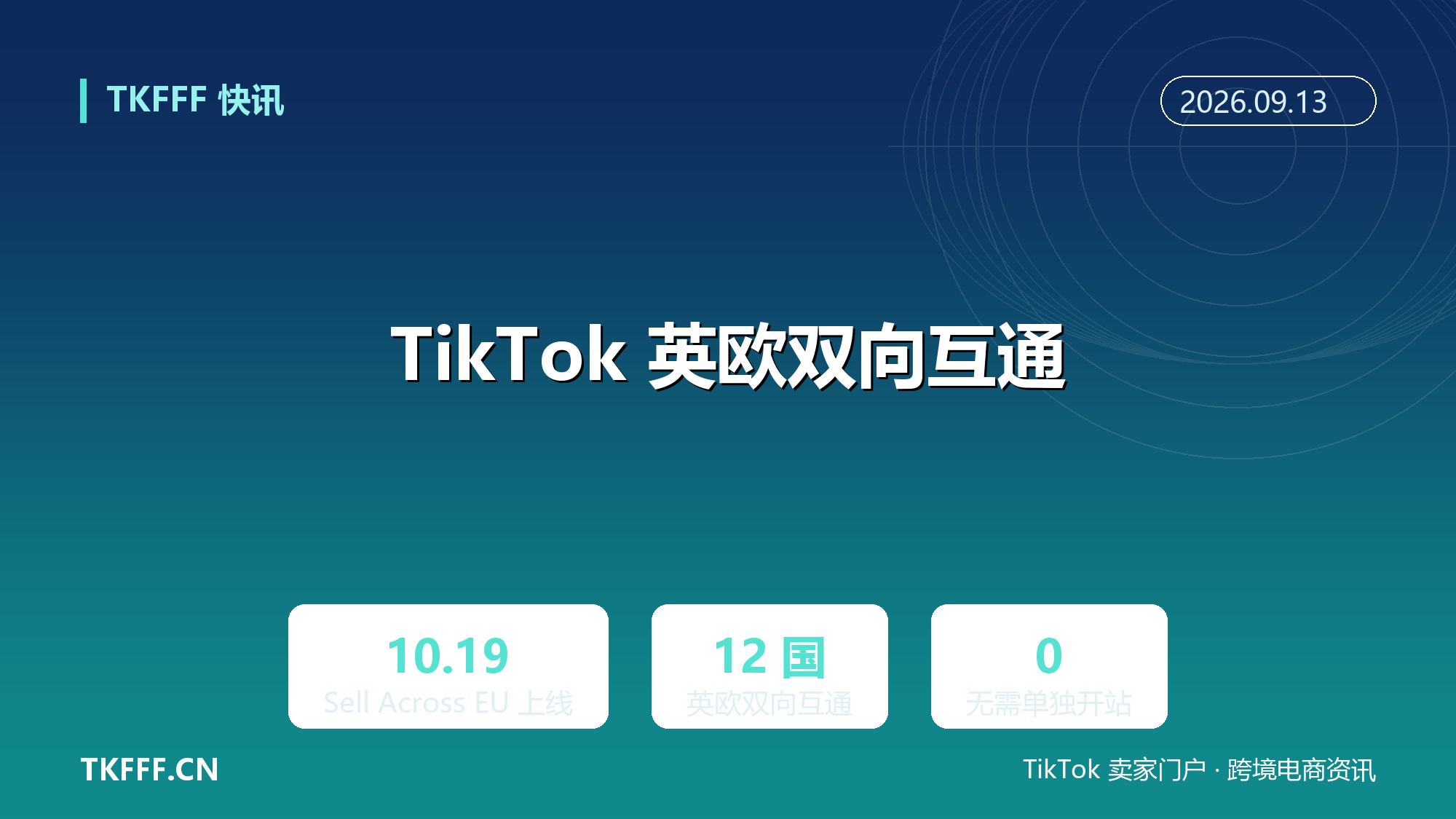 TikTok Shop 英国 10 月 19 日上线 Sell Across EU：英欧 12 国双向互通，无需单独开站