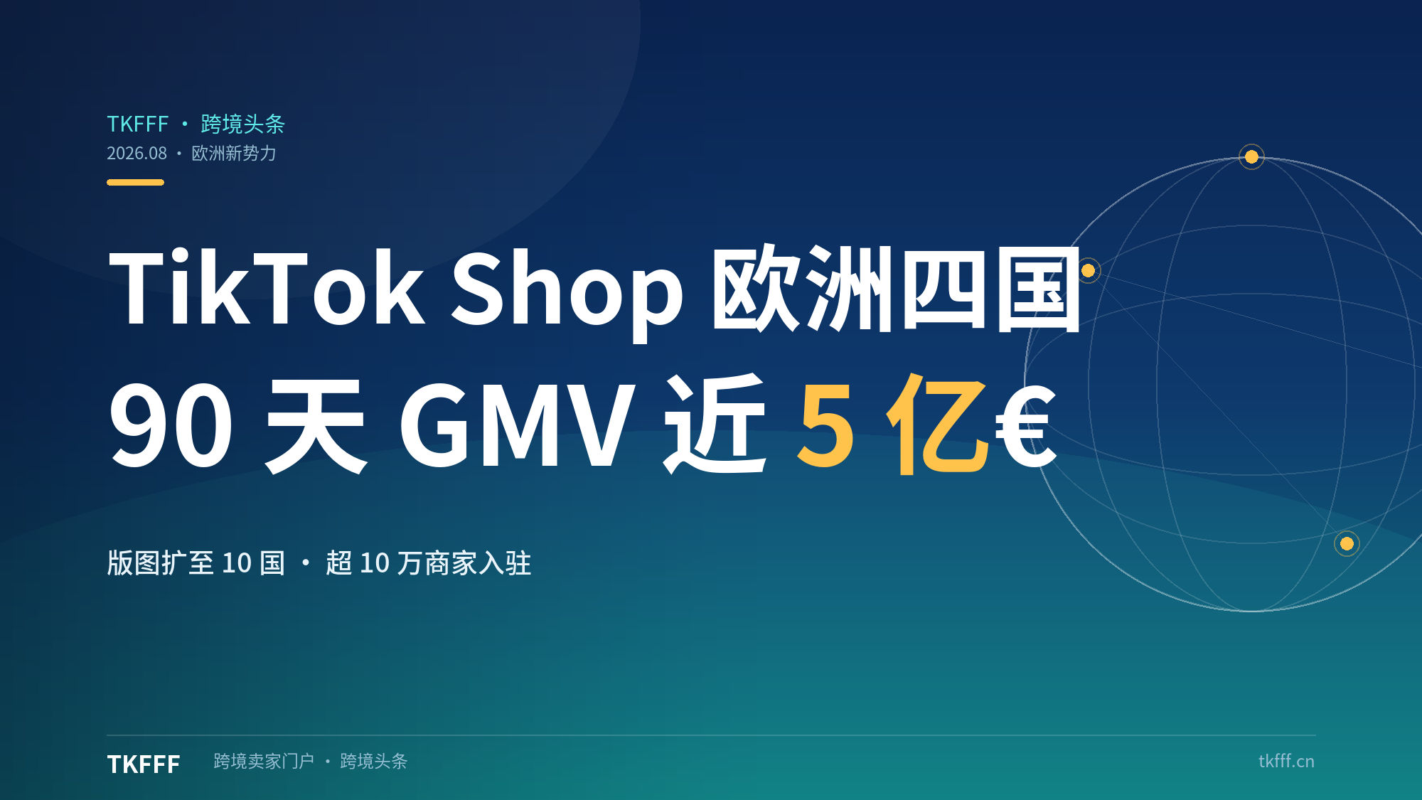 TikTok Shop 欧洲四国 90 天 GMV 逼近 5 亿欧元：欧洲版图扩至 10 国、超 10 万商家入驻