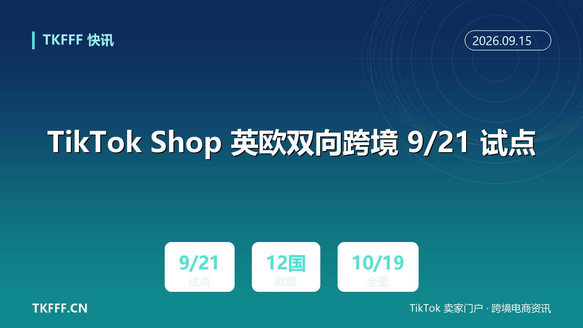 TikTok Shop 英欧双向跨境 9/21 试点：英国卖家可直卖 12 国、8 个欧盟国反向入英，10/19 全量开放