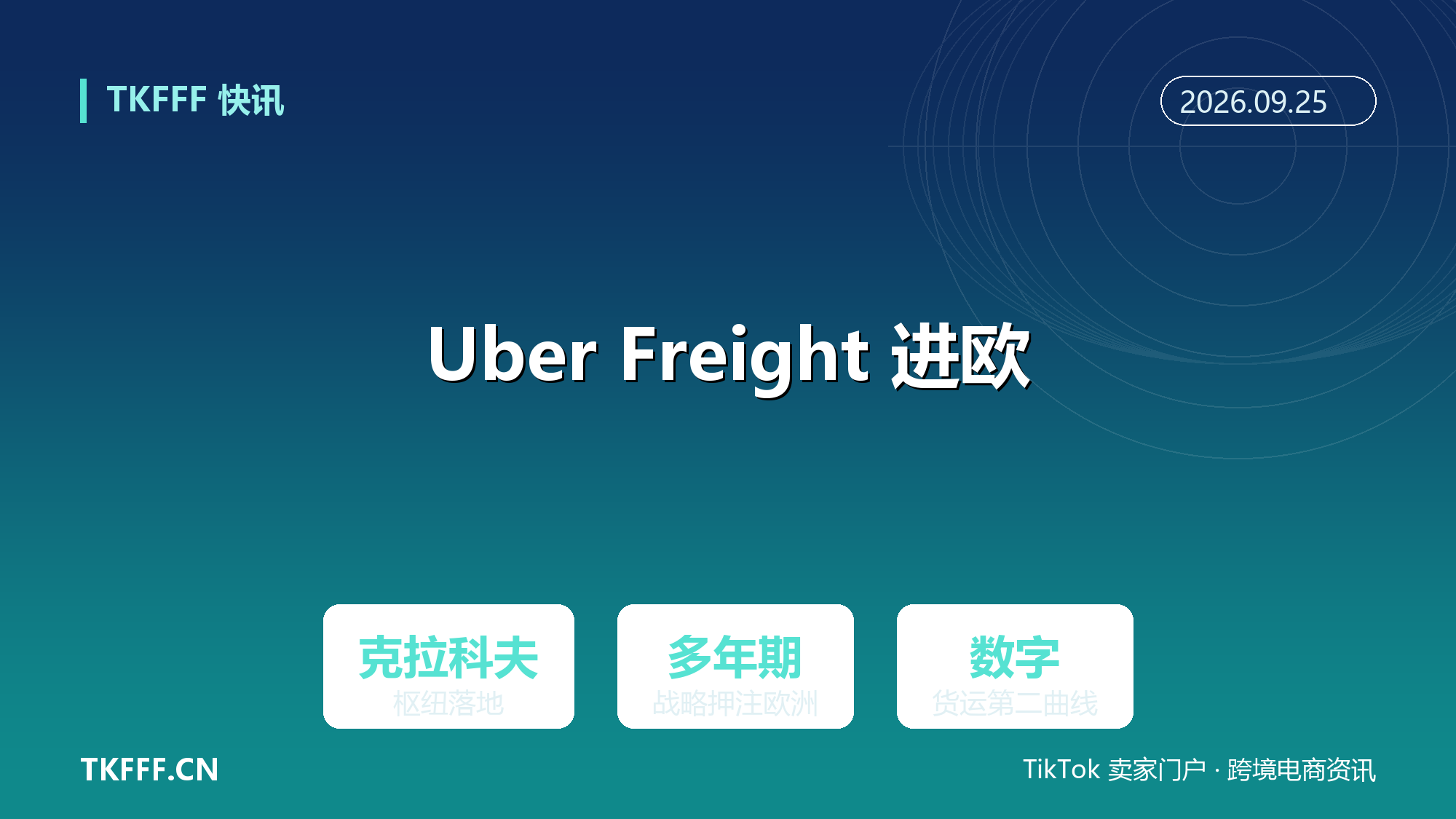 Uber Freight 重注欧洲：克拉科夫枢纽落地，多年期战略押注