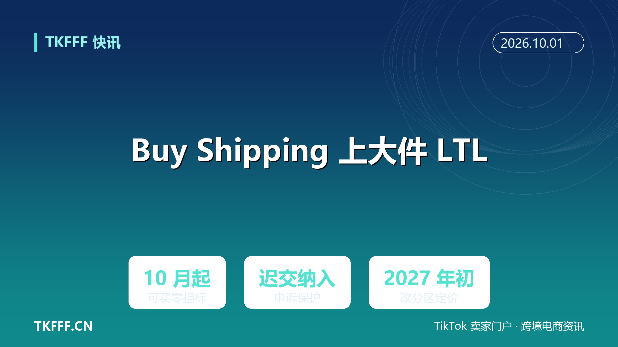 亚马逊 Buy Shipping 上线大件 LTL 面单：10 月起可买零担标，迟交纳入保护，2027 年初改分区定价