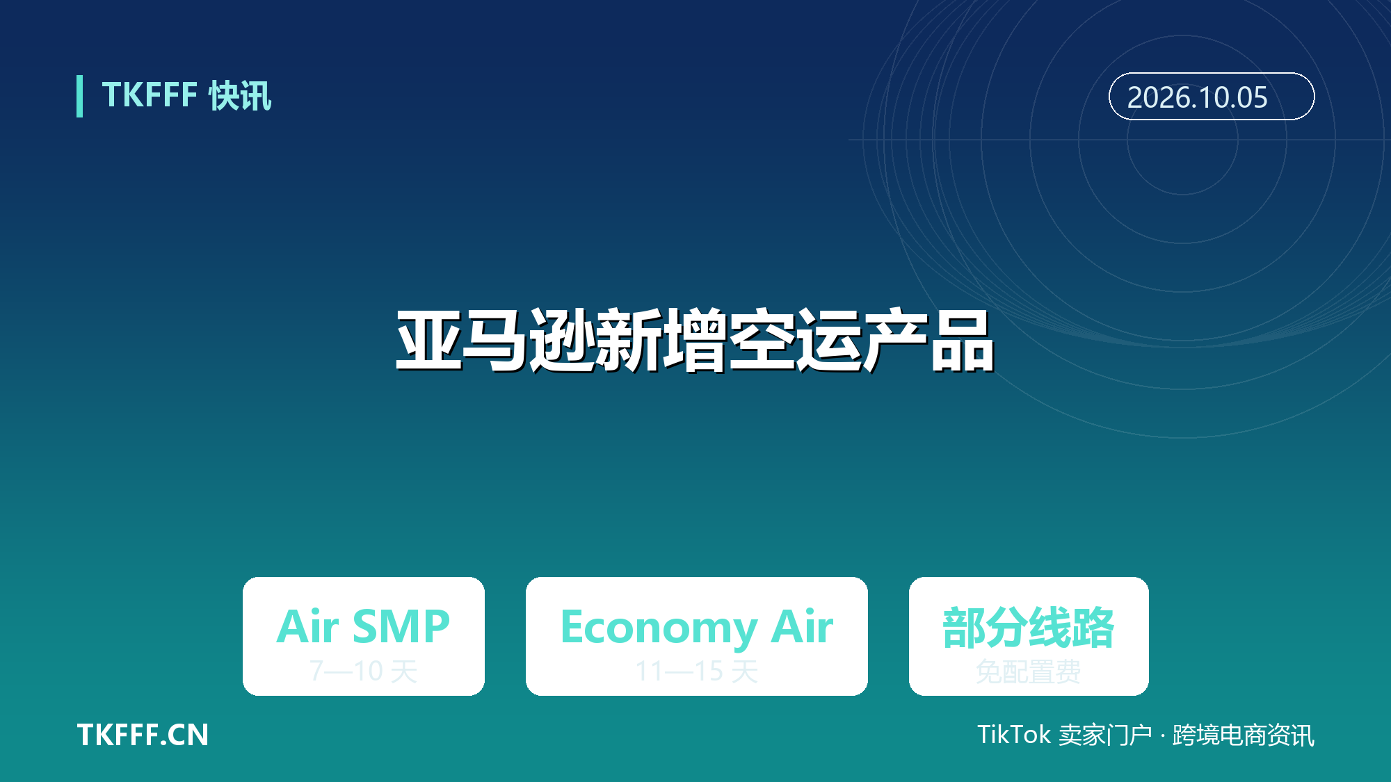 Amazon Global Logistics 新增 Air SMP 与 Economy Air：空运 7—10 天，部分线路免入库配置费