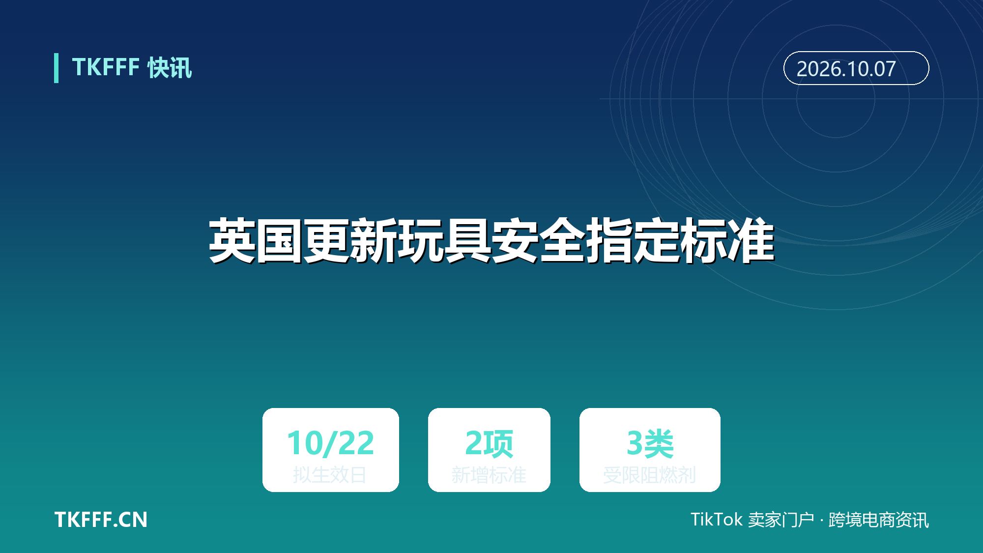 英国更新玩具安全指定标准：新增 EN 71-15 甲酰胺与 EN 71-16 阻燃剂两项，拟 10 月 22 日生效