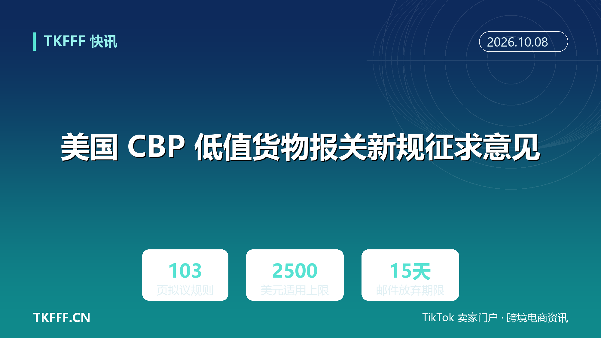 美国 CBP 低值货物报关新规征求意见：Entry Type 13 拟转正、报关须附担保，国际邮件逾期 15 天视为自动放弃