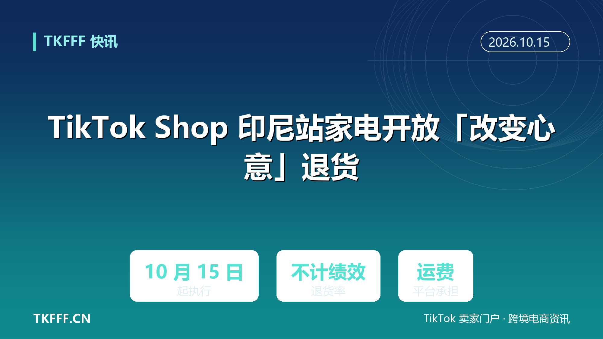 TikTok Shop 印尼站家电类目开放「改变心意」退货：10 月 15 日起不计入卖家绩效