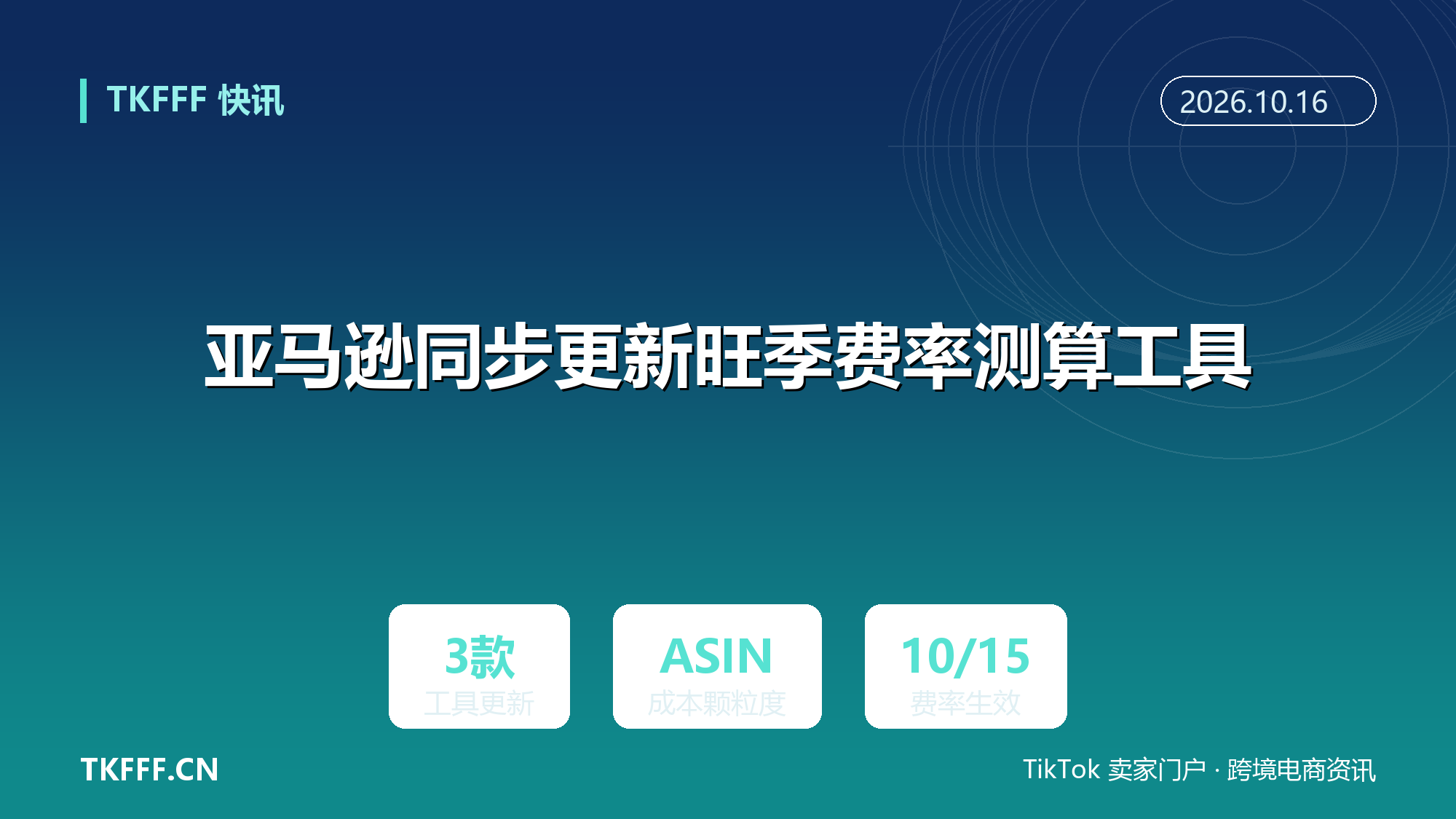 亚马逊同步更新旺季费率测算工具：收入计算器、利润分析与费用经济预览报告可按 ASIN 看旺季成本