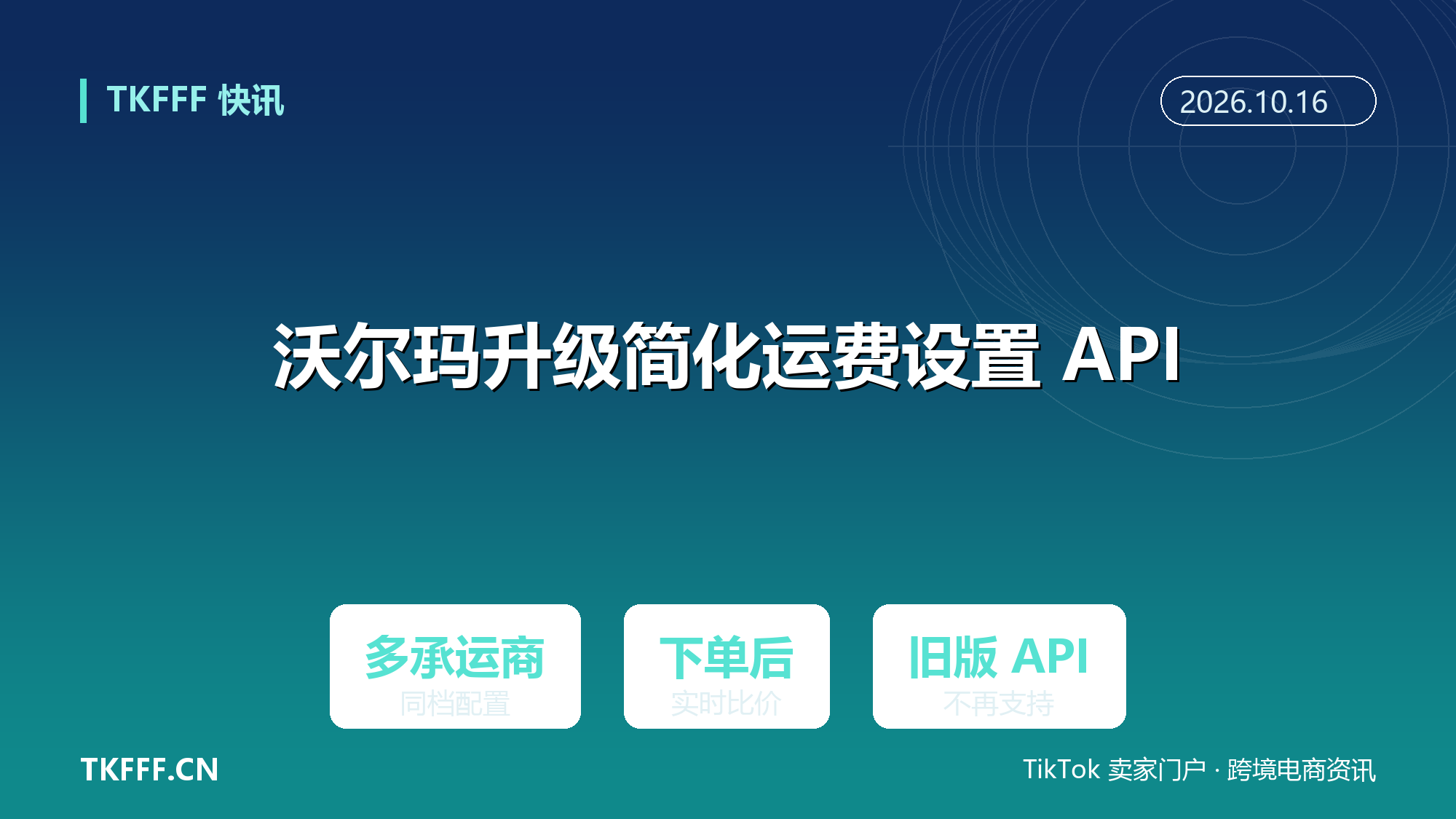 沃尔玛升级简化运费设置 API：同一时效档可配多家承运商，下单后再比价