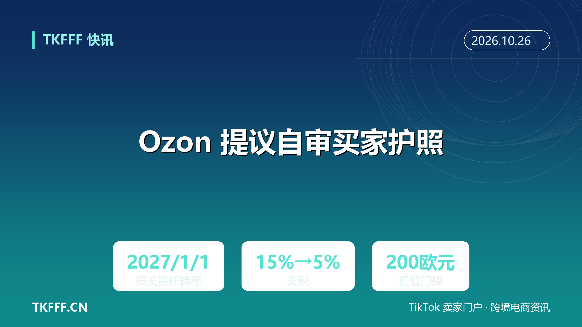 Ozon 提议自审买家护照：2027 年 1 月 1 日起报关义务转由平台承担，欧亚联盟关税从 15% 降到 5%
